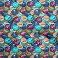 thumbnail image 1 of oneOone Georgette Viscose Blue Fabric Retro Bottle Soda Cap Diy Clothing Quilting Fabric Print Fabric By Yard 42 Inch Wide-HG, 1 of 1