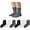 Black/White/Charcoal 6 Pack, variant on Seamless Socks for Girls Boys Thin Breathable School Uniform Socks Toddlers Cotton Crew Socks 3T-15 Years 6 Pack