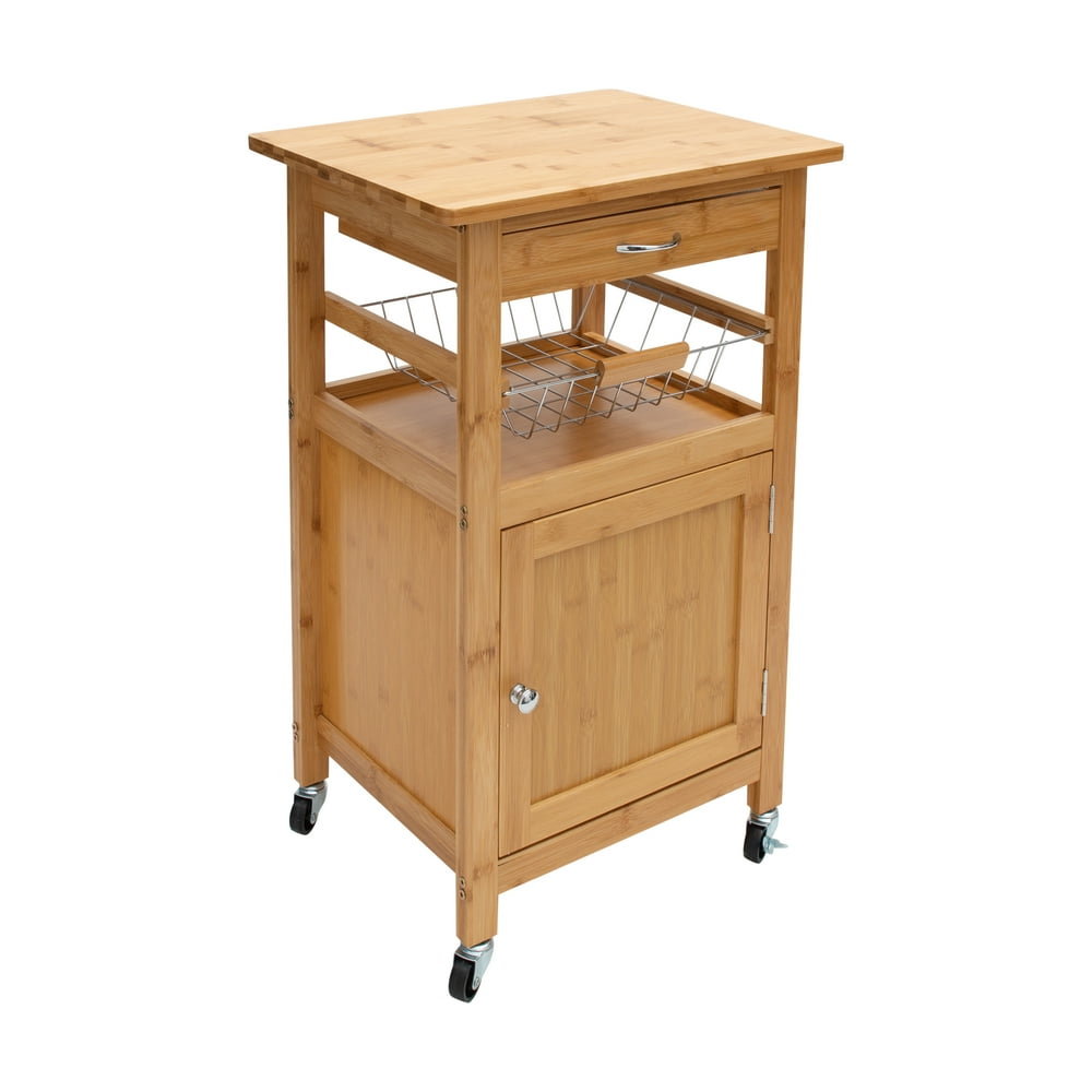 Neu Home Bamboo Rolling Kitchen Cart