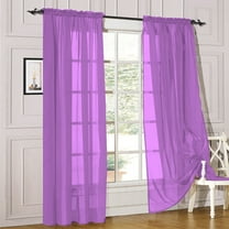 Modern Sheer Rod Pocket Window Curtains 2 Panels Set for Living Room Bedroom, 54W x 120L Inches