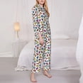 thumbnail image 3 of Fotbe Colorful Numbers Pattern Long Sleeve Pajama Set for Women,Sleepwear Set,2-piece Loungewear Set,Soft PJs Comfy Nightwear with Pockets -Medium, 3 of 7