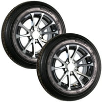 eCustomrim 2-Pack Trailer Tire On Aluminum Rim 4.80-12 480-12 Load C 5 Lug Black T07 Wheel