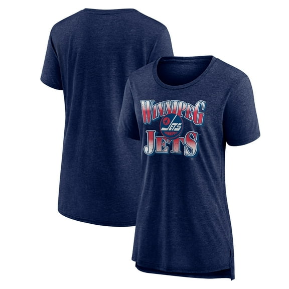 Women's Navy Winnipeg Jets Crash the Net Tri-Blend T-Shirt