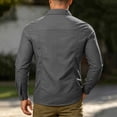 thumbnail image 5 of CQONEPT Men's Long Sleeve Tactical Shirt Ripstop UPF 50+ Top Breathable Button Down Outdoor Hiking Clothes with Pockets Gray XL, 5 of 7