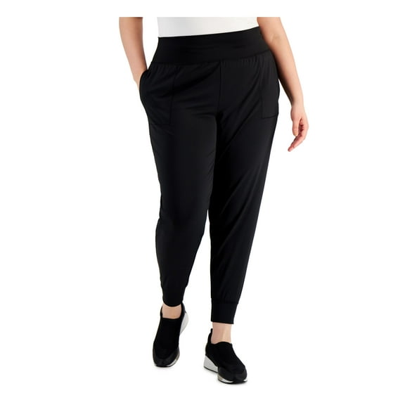 I-D IDEOLOGY Womens Black Pocketed Skinny Pants Plus 2X