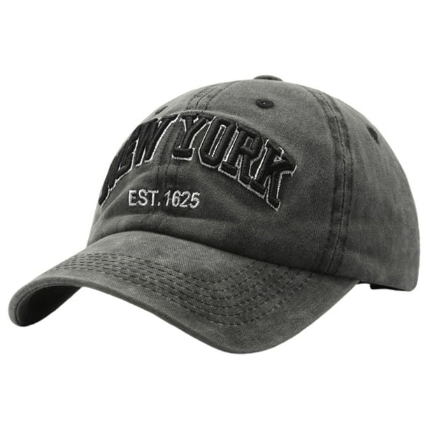 Gorra de béisbol vintage unisex de denim - Bordado «New York», ajustable, estilo «dad hat» - Talla única