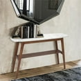 thumbnail image 7 of Maklaine 43" Italian Marble Top Console Table in White and Walnut, 7 of 7
