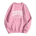 thumbnail image 3 of Womens COFFEE WEATHER Letter Print Sweatshirts Long Sleeve Round Neck Shirts Loose Pullover Blouses Fall Casual Tops Boys Size Two Short Outfits Drop Shoulder Sweater Hoodie Jacket Women Sweatshirt, 3 of 3
