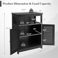 thumbnail image 2 of YANG2 Bathroom Floor Cabinet, Wooden Storage Cabinet with Double Shutter Doors & 3-Position Adjustable Shelf, Side Storage Organizer Cabinet, 23.5 x 12 x 31.5 inches (Black), 2 of 9