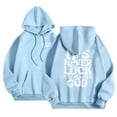 thumbnail image 2 of Christian Hoodies for Women 2025 It's Never Luck It's Always God Hoodie with Pockets Hooded Sweatshirt Pullover Tops, 2 of 8
