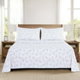 thumbnail image 4 of Mainstays Super Soft Brushed Microfiber Pillowcase Set, White Floral, Standard/Queen, 2 Piece, 4 of 7
