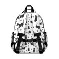 thumbnail image 3 of Black Cat and Paw Print White Pattern Cute School Backpack Bag for School with Padded Back and Adjustable Shoulder Straps 15.25"x11.5"x5.25", 3 of 5
