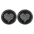 thumbnail image 1 of 2Pack Heart Bling Car Cup Mats - PVC+Rhinestone,Non-Slip, Heat-Resistant - For Women, Car/Home/Office Decor (Black), 1 of 5
