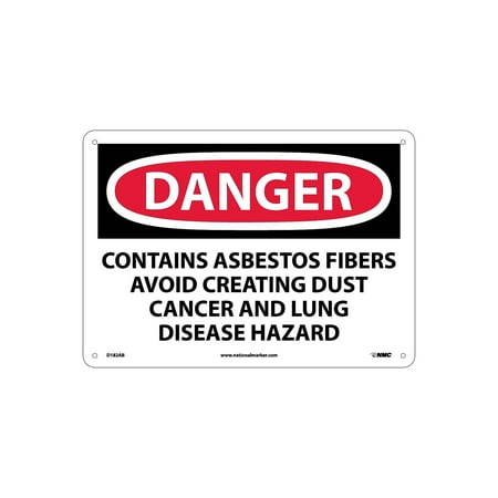 UPC: 0887481022598 | National Marker Danger Contains Asbestos Fibers Avoid. . . 10X14 .040 Aluminum D182AB