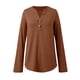 thumbnail image 3 of MHFRRA Camisa de Manga Larga, Informal, de Otoño, Cómoda, Suave y Básica, para Uso Diario. Café, 3 of 7
