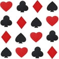 thumbnail image 1 of Parches de naipes autoadhesivos para coser, para póker, con bordado computarizado de espadas, diamantes rojos, tréboles negros y corazones rojos. Juegos de Las Vegas., 1 of 6