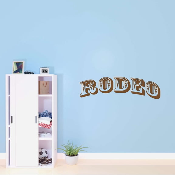 Rodeo Boots and Hat Cowboy Cowboys Roping Horse Shierf In Town Shootout Wrangler Chaps Rodeo Horse Pony Bull Steer Stallion Roper Decorating Ideas Wall Decal Sticker - Size: 30 In X 9 In