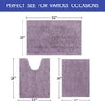 thumbnail image 6 of HAKUNA Striped Lavender Bathroom Rug Set 3 Pieces Ultra Soft, Non Slip Chenille Toilet Mat, Absorbent Plush Shaggy Bath Mats for Bathroom, Bedroom, Kitchen, 6 of 7