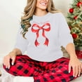 thumbnail image 6 of GUZOM Womens White Christmas Sweatshirt - Merry Christmas Red Bow Print, Loose Crewneck Long Sleeve, 100% Polyester Soft Festive Holiday Casual/Lounge Wear,Size S, 6 of 8
