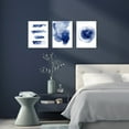 thumbnail image 5 of 3 Pieces 12x16 inch Modern Abstract Canvas Wall Print Set, Blue and White Wall Art Decor with Minimalist Line Art Prints for Living Room, 5 of 7