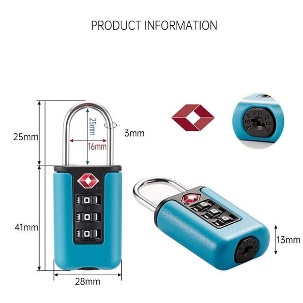 Cadenas à Code TSA Pour Voyage – Homme, Argent, En ABS, Approuvé Douane