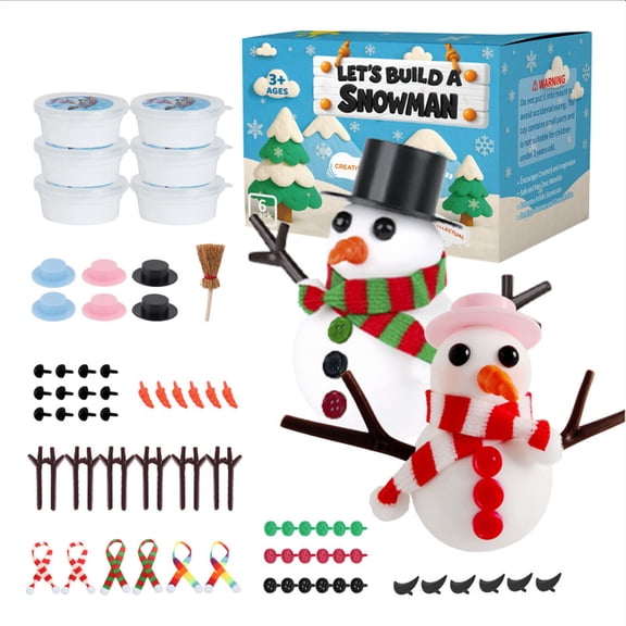 Stocking Stuffers for Kids Teen Boys Girls - Build Snowman Kit Christmas Crafts Gifts for Kids Creative Air Dry Modeling Clay Xmas Gift Birthday Gifts