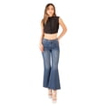 thumbnail image 4 of Pantalón Dama wide leg con alforzas delanteras azul 5, 4 of 4