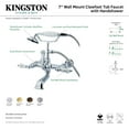 thumbnail image 2 of Kingston Brass CC546T1 Vintage 7-Inch Wall Mount Tub Faucet with Hand Shower, Polished Chrome, 2 of 2