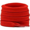 thumbnail image 1 of Cordones de zapatos planos sólidos Cordones de zapatos atléticos gruesos huecos Cuerdas 2 pares, rojo 39 "pulgadas (10OCM) oso de fresa  Juguete, 1 of 6