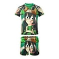 thumbnail image 5 of Tsuyu Asui Boys Rash Guard Set 2 Piece Swimsuits Short Sleeve Bathing Suits with Trunks, 5 of 7