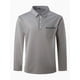 thumbnail image 3 of Blusa y camisa de manga larga con cuello vuelto para hombre, camisa deportiva de color liso con solapa y botones, blusa de manga larga con solapa para hombre, 3 of 5