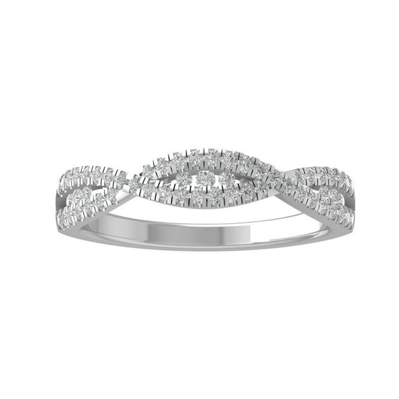 ARAIYA FINE JEWELRY 10K White Gold Round Lab Grown Diamond Infinity Engagement Ring (1/3 cttw, VS Clarity, D-E Color) Size 5.5