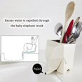 thumbnail image 3 of nipocaio Elephant Cutlery Holder Drainer Sponge Holder Kitchen Sink White With Drain Hole For Storing Knives And Forks Sponge Rack Toothbrush Holder Flower Pot Delicate Mother's Day Gif, 3 of 5