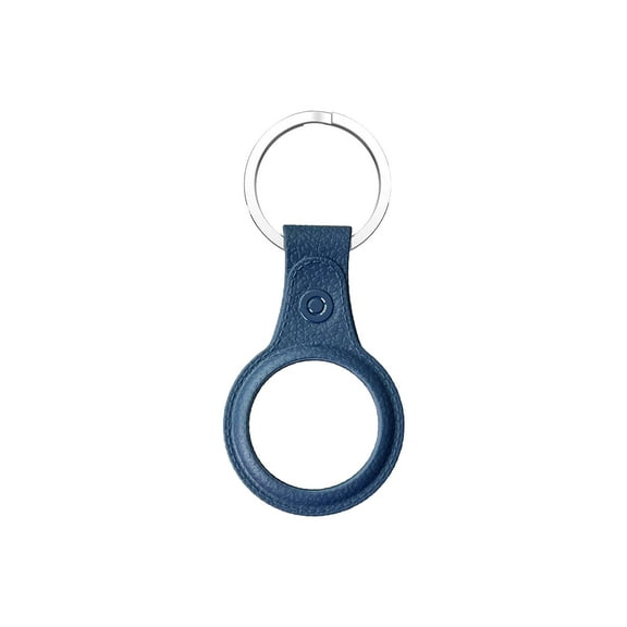 AirTag TPU Case(leather finish) with keychain Blue