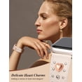 thumbnail image 3 of Wearlizer Leather Band Compatible with Apple Watch Band for Women 38/40/41/42/44/45/46/49mm, Studded Heart Charm Designer Strap, Dressy Slim iWatch Band for Series 11/10/9/8/7/6/5/4/SE/Ultra, 3 of 6