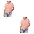 thumbnail image 4 of Minnieouse Blusa de manga corta para mujer, camisa de Color sólido, viaje, playa, vacaciones, compras, ropa femenina, Top de verano para novia Type3 NO3, 4 of 6