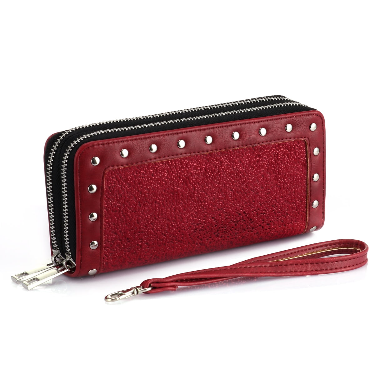 Women Happy St Patricks Day Leather Wallet Large Capacity Zipper Travel Wristlet Bags Clutch Cellphone Bag