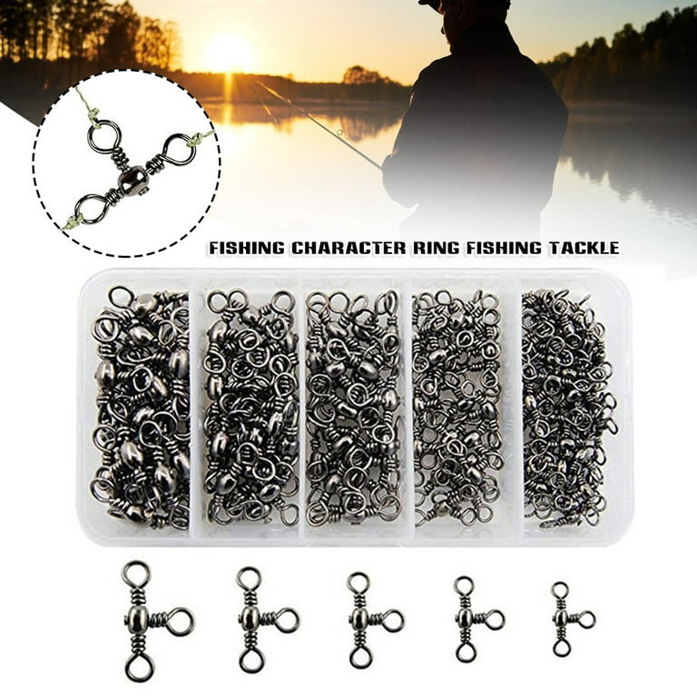 Stainless 3 Way Fishing Swivels Connector For Spoons Minnow Baits
