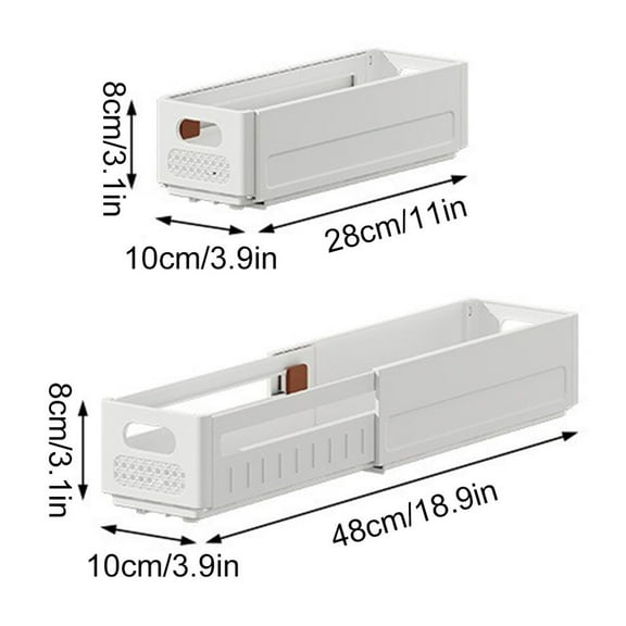 Miogawg Foldable Storage Bins, Plastic Retractable Boxes For Organizing, Adjustable Drawer Organizers, Separators Dividers For Bedroom Kitchen Utensils Tools Closet