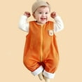 thumbnail image 2 of Favoffer Infant Baby Boy Girls Fleece-Lined Jumpsuit Sleeveless Full-Zip Romper One Piece Strap Overalls Smocked Clothes 0-3Y, 2 of 6