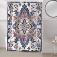 thumbnail image 5 of Fabric Shower Curtain, Boho Vintage Blue and Red Floral Pattern Bathroom Curtain with 12 Hooks Waterproof No Bad Odor Machine Washable Bath Curtains for Bathroom, Spa Room, 72"x84", 5 of 6