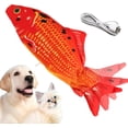 thumbnail image 2 of Floppy Fish Cat Toy, Realistic Flopping Fish Rocking Dog Toy, Electric Moving Fish with Interactive Function Cat Toy Pets Chew Bite Supplies Motion Sensor, USB Charged for Cat Exercise(Red carp), 2 of 8