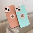 thumbnail image 4 of Funda de silicona suave a prueba de golpes para iPhone, carcasa con contraste de Color y logotipo de lujo para iPhone 15, 14, 13, 12, 11 Pro Max, X, Xr, Xs Max, 8, 7 Plus, SE, 4 of 5