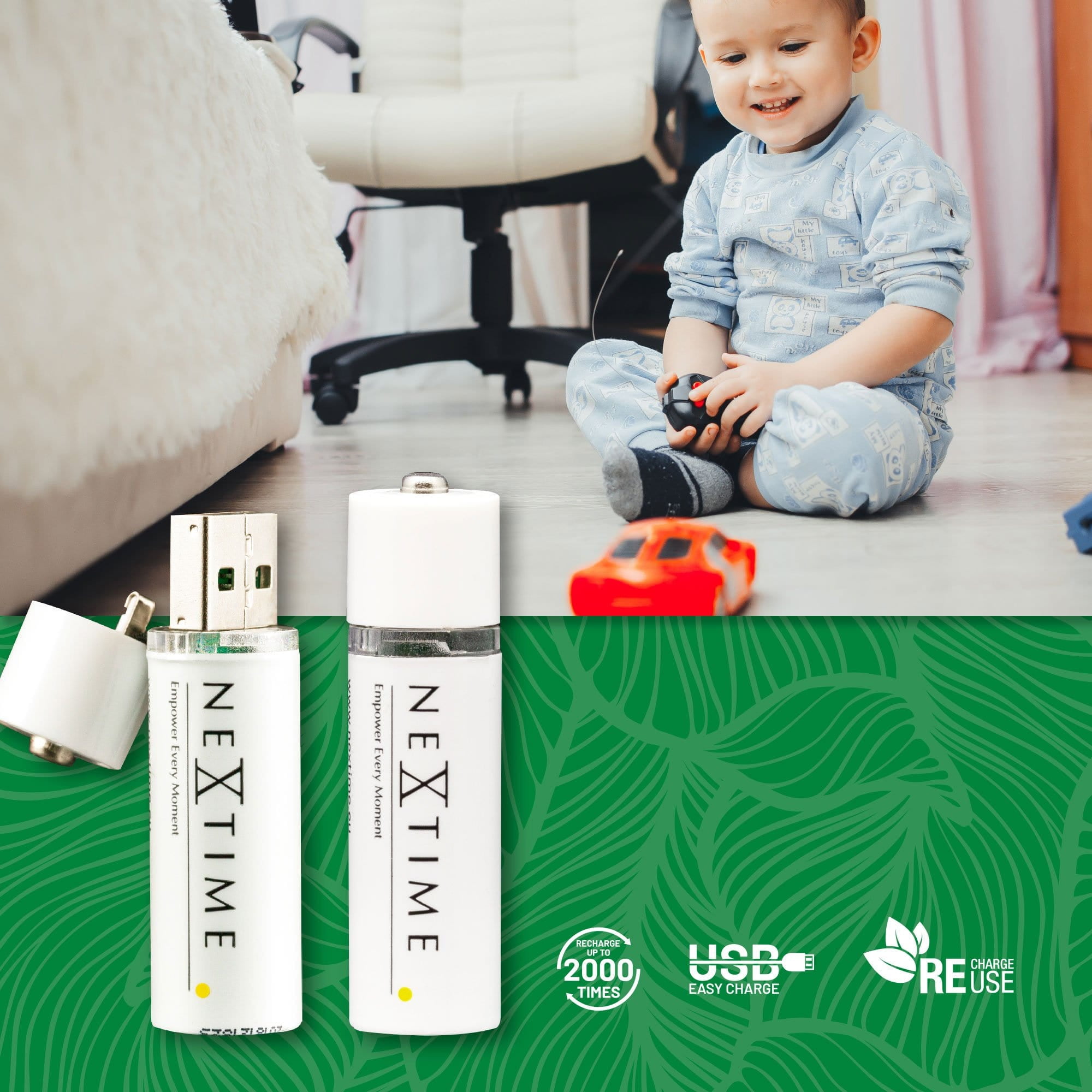 NEXTIME REPLACEMENT PARTS - USB AA BATTERIES 4PK