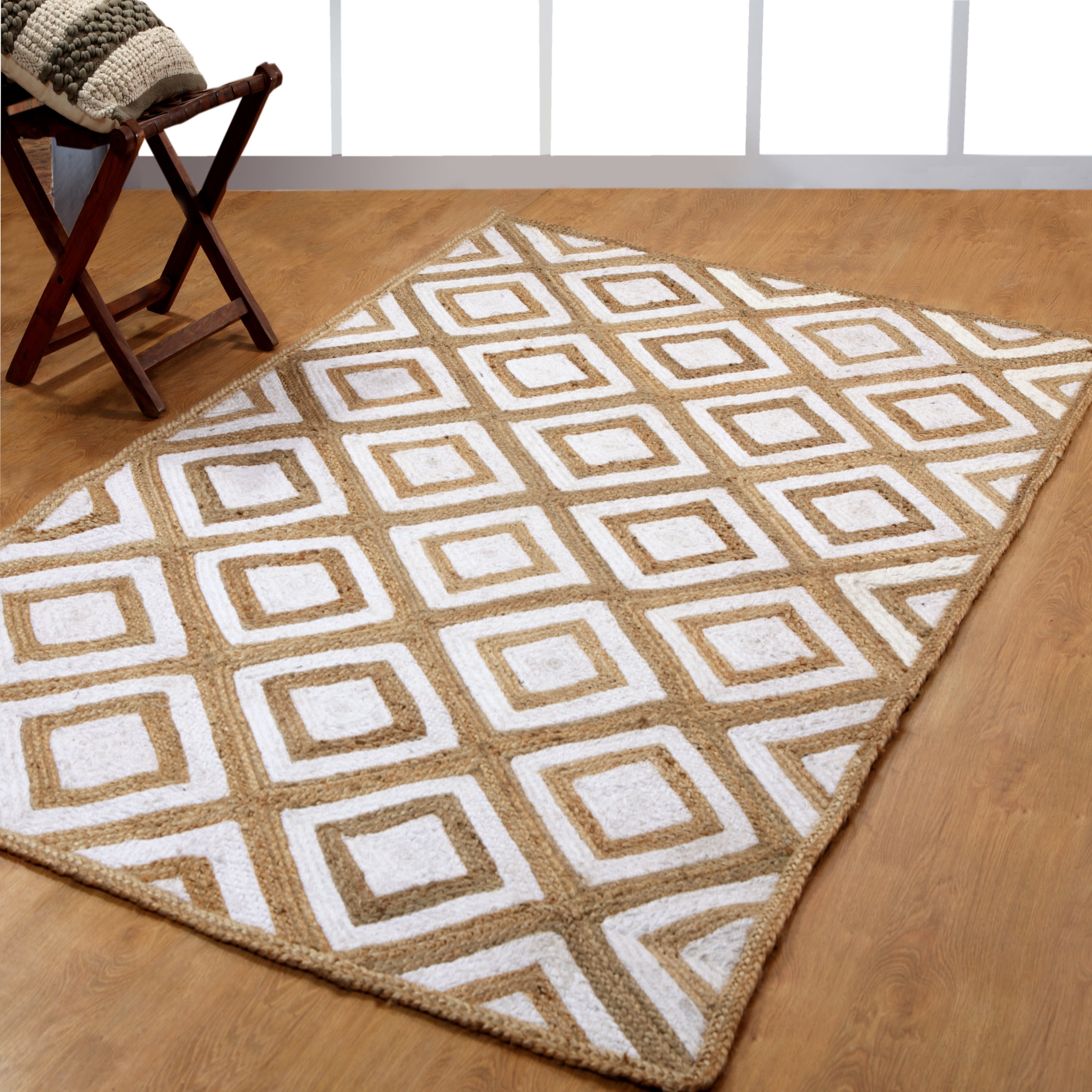 HandWoven Braided Natural Fiber Jute and Cotton Area Rugs (6'x9