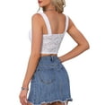 thumbnail image 3 of INSPIRE CHIC Women's Top Floral Lace Sleeveless Y2K Cropped Tank Going Out Party Top L White, 3 of 6