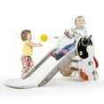 thumbnail image 2 of NEEKOY 4 in 1 Kids Freestanding Slide Climber Playset with Basketball Hoop and Ring Toss, 2 of 17