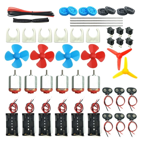 Kit de motores de corriente continua EUDAX, juego de 6 minimotores eléctricos para pasatiempos, 3 V-12 V