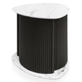 thumbnail image 3 of Furniture of America Talo Fluted Pedestal Triangle Storage End Table, Marble White and Black, 3 of 21
