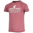 thumbnail image 2 of Youth Russell Heathered Crimson Washington State Cougars Impact Raglan T-Shirt, 2 of 3